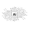 Artificial intelligence is intelligence demonstrated by machines, technology ai circui Royalty Free Stock Photo